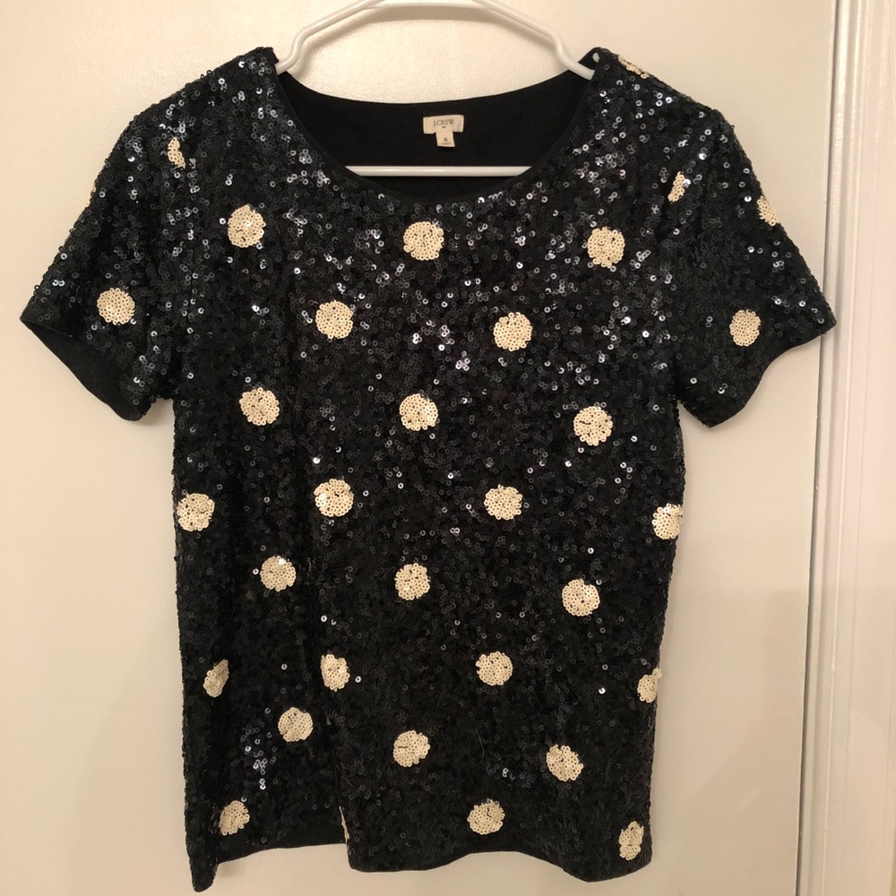 J.Crew Sequin Short Sleeve Top
